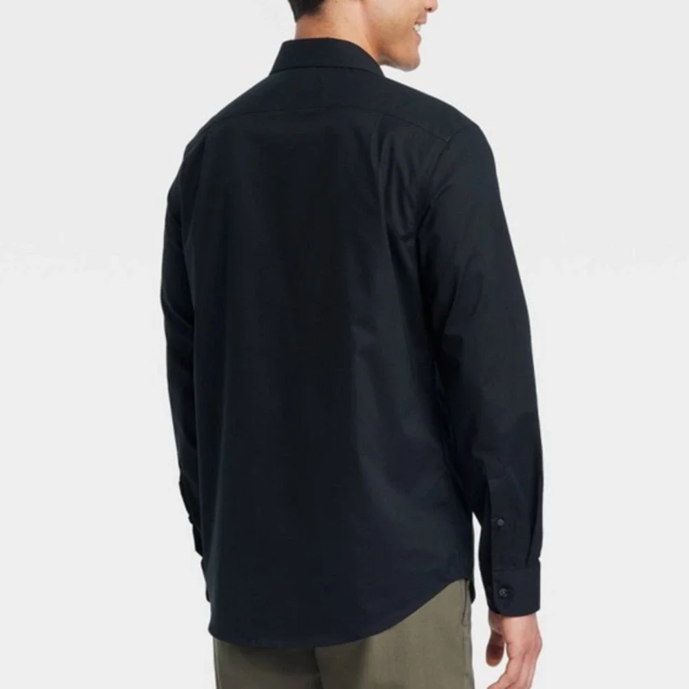 Goodfellow & Co Standard Fit Black Long Sleeve Button Shirt Size Men XXL - Picture 2 of 5